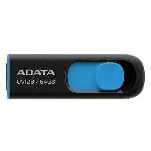ADATA 64GB UV128 USB 3.2 Black-Blue Pen Drive - Lifetime Warranty