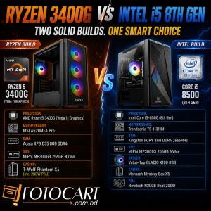 Ryzen 3400G Vs Intel i5 8th Gen: Two Solid Builds. One Smart Choice
