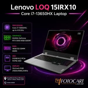 Lenovo LOQ 15IRX10 Core i7-13650HX Laptop — Serious Cores, Serious Gaming